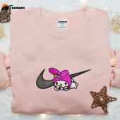 My Melody X Nike Swoosh Embroidered Shirt Hello Kitty Cartoon Embroidered Hoodie Nike Inspired Embroidered Sweatshirt.jpeg - demo10