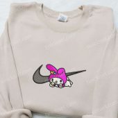 My Melody X Nike Swoosh Embroidered Shirt Hello Kitty Cartoon Embroidered Hoodie Nike Inspired Embroidered Sweatshirt 3.jpeg - demo10
