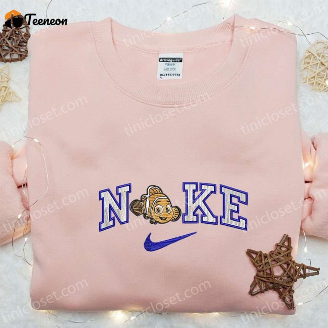 Disney Characters Embroidered Hoodie Nemo x Nike Shirt Nike-Inspired Sweatshirt| soulcals.com