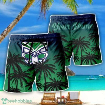 New Zealand Warriors NRL Coconut Pattern Tropical Beach Shorts For Mens Personalized Name