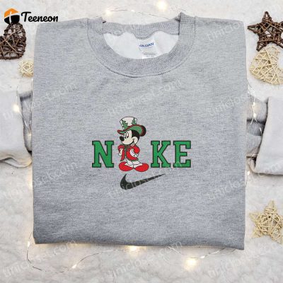 Nike Christmas x Mickey Mouse Embroidered Sweatshirt B Gift for Men Women Walt Disney Characters Shirt for Christmas Gift Ideas| soulcals.com