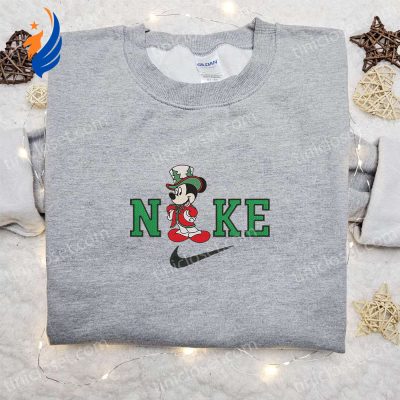 Nike Christmas x Mickey Mouse Embroidered Sweatshirt Best Disney Characters Shirt for Perfect Christmas Gift | soulcals.com