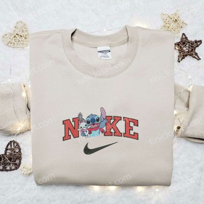 Nike Christmas x Stitch and Scrump Embroidered Sweatshirt Disney Movie Christmas Shirt B Gift for Men Women Gift Ideas| soulcals.com