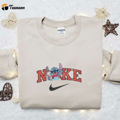 Nike Christmas x Stitch and Scrump Embroidered Sweatshirt Disney Movie Christmas Shirt B Gift for Men Women Gift Ideas| soulcals.com
