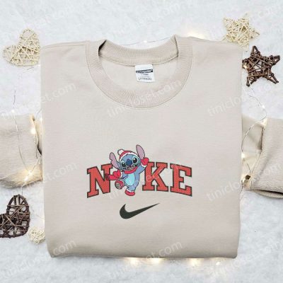 Shop Nike Christmas x Stitch Embroidered Sweatshirt & Shirt, B Gift for Men Women Gift Ideas for Christmas| soulcals.com