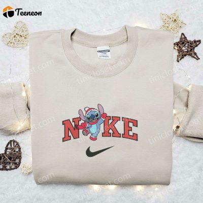 Shop Nike Christmas x Stitch Embroidered Sweatshirt & Shirt, B Gift for Men Women Gift Ideas for Christmas| soulcals.com