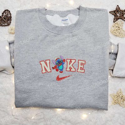 Nike Christmas x Stitch Hey Embroidered Sweatshirt Disney Christmas Shirt B Gift for Men Women Gift Ideas| soulcals.com