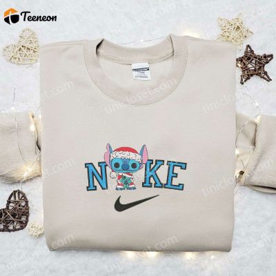 Nike Christmas x Stitch Santa & Scrump Sweatshirt Movie Embroidered Shirt B Gift for Men Women Gift Ideas| soulcals.com