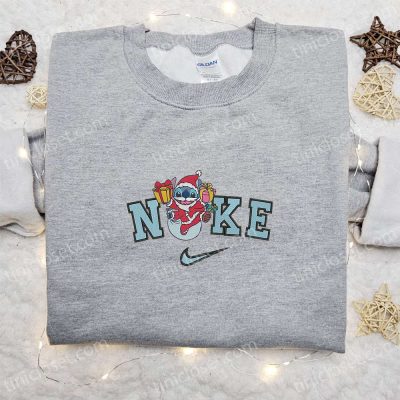 Nike Christmas x Stitch Santa Embroidered Sweatshirt, Disney Characters Shirt B Gift for Men Women Christmas Gift Ideas| soulcals.com