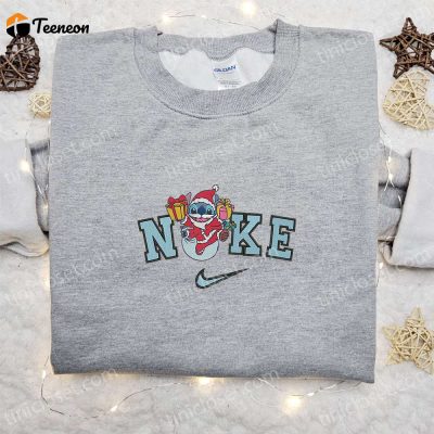 Nike Christmas x Stitch Santa Embroidered Sweatshirt, Disney Characters Shirt B Gift for Men Women Christmas Gift Ideas| soulcals.com