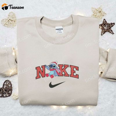Nike Christmas x Stitch Sit Embroidered Sweatshirt, Movie Shirt for B Gift for Men Women Christmas Gift Ideas| soulcals.com