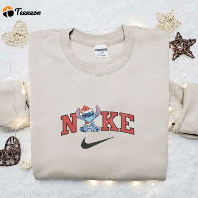 Nike Christmas x Stitch Xmas Hat & Scrump Sweatshirt F Gift for Men Women Movie Embroidered Shirt B Gift for Men Women Gift Ideas| soulcals.com