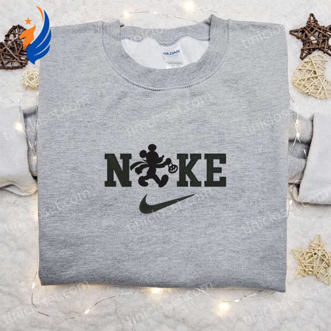 Nike Halloween x Black Mickey Mouse Embroidered Sweatshirt Spooky Style & Best Halloween Gift Ideas | soulcals.com