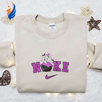 Spooky Nike Halloween x Mickey & Minnie Ghost Sweatshirt Best Disney Characters Embroidered Shirt Great Halloween Gift Ideas | soulcals.com