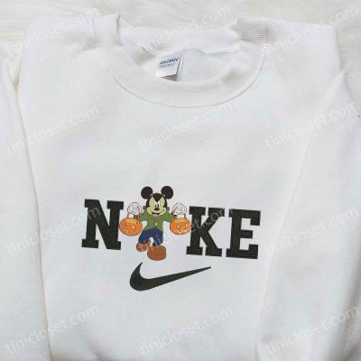 Spooky Nike Halloween x Mickey Frankenstein Sweatshirt, Walt Disney Characters Embroidered Shirt B Gift for Men Women Halloween Gift Ideas| soulcals.com