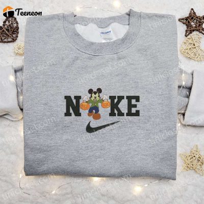 Spooky Nike Halloween x Mickey Frankenstein Sweatshirt, Walt Disney Characters Embroidered Shirt B Gift for Men Women Halloween Gift Ideas| soulcals.com
