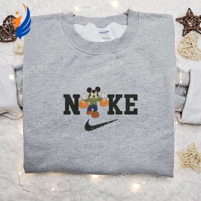 Nike Halloween x Mickey Frankenstein Sweatshirt Walt Disney Characters Embroidered Shirt Best Halloween Gift Ideas | soulcals.com