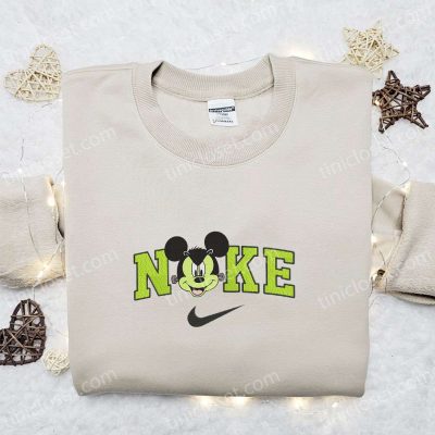 Nike Halloween x Mickey Frankenstein Head Embroidered Sweatshirt & Disney Shirt Best Halloween Gift Ideas | soulcals.com