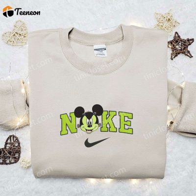 Spooky Nike Halloween x Mickey Frankenstein Head Embroidered Sweatshirt & Disney Shirt ,B Gift for Men Women Halloween Gift Ideas| soulcals.com