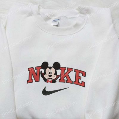 Nike Halloween x Mickey Head Dracula Sweatshirt Disney Characters Embroidered Shirt Best Halloween Gift Ideas | soulcals.com