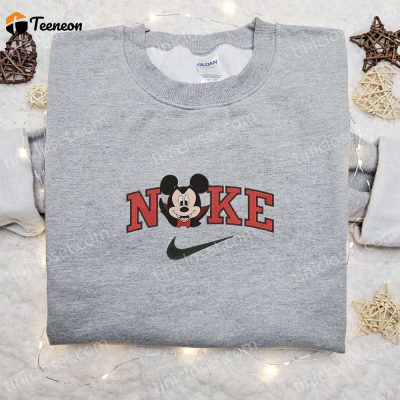 Spooky Nike Halloween x Mickey Head Dracula Laughing Sweatshirt, B Gift for Men Women Disney Characters Embroidered Shirt Perfect Halloween Gift| soulcals.com