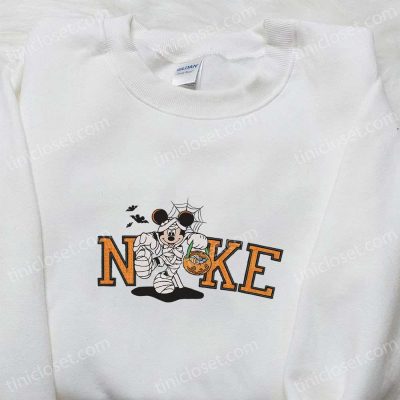 Nike Halloween x Mickey Mouse Mummy Sweatshirt Horror Movie Embroidered Shirt Best Gift Ideas | soulcals.com