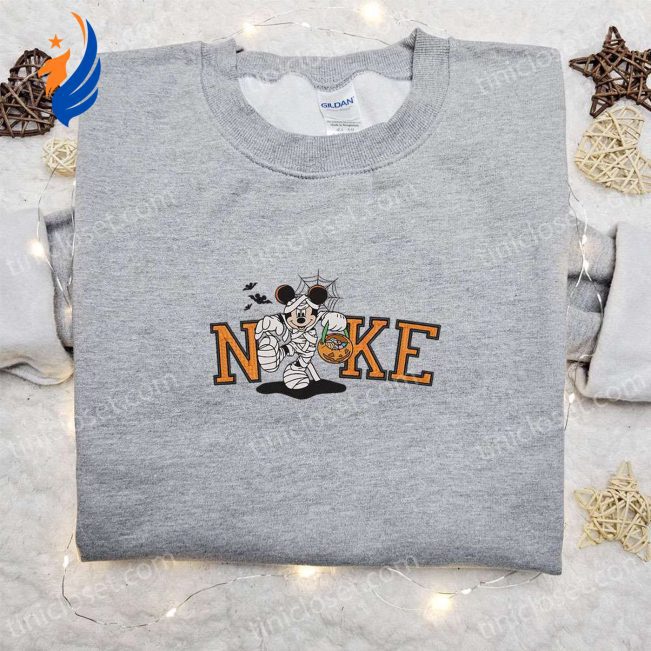Nike Halloween x Mickey Mouse Mummy Sweatshirt Horror Movie Embroidered Shirt Best Gift Ideas | soulcals.com