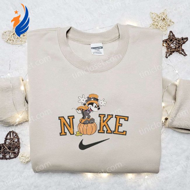 Spooktacular Nike Halloween x Mickey Mouse Pumpkin Embroidered Sweatshirt and Shirt Best Halloween Gift Ideas | soulcals.com