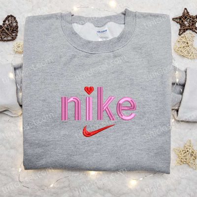 Nike Heart Embroidered Shirt & Hoodie B Gift for Men Women Family Gifts| soulcals.com