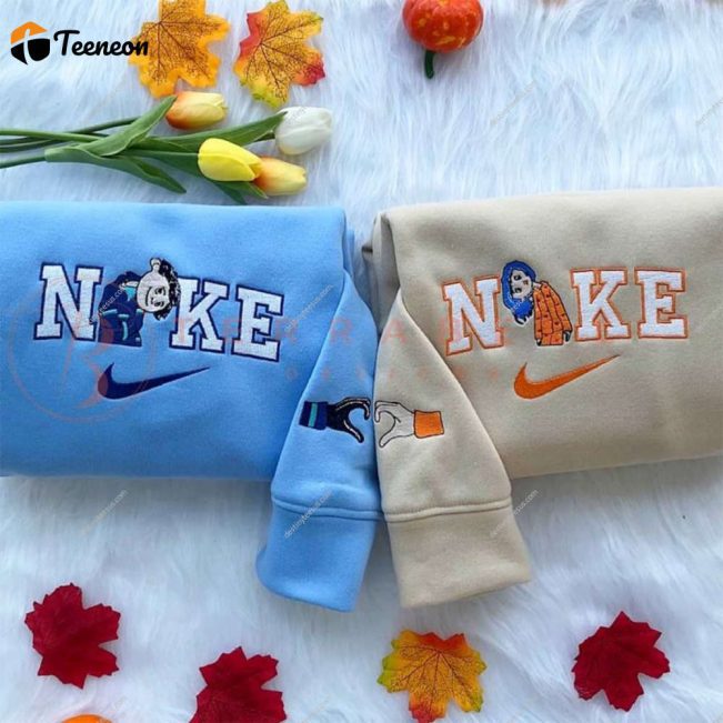 Stylish Nike Matching Couple Coraline and Wybie Embroidery Sweatshirt, Perfect for Fashionable Duos| soulcals.com