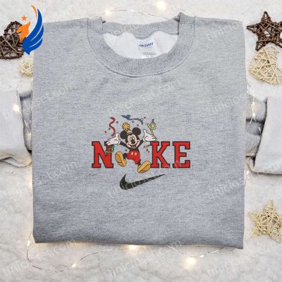 Nike x Christmas Mickey Embroidered Sweatshirt Merry Disney Characters Movie Shirt Best Christmas Gift Ideas | soulcals.com