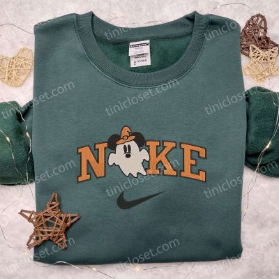 Nike x Ghost Mickey Mouse Embroidered Shirt Disney Halloween Inspired Apparel | soulcals.com