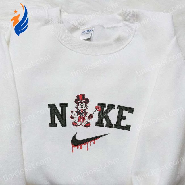 Spooky Nike x Halloween Mickey Embroidered Shirt Disney Inspired Halloween Tee | soulcals.com