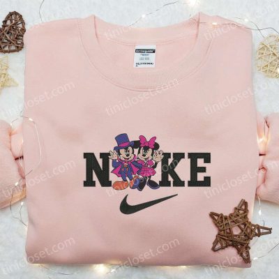 Spooky Style Nike x Halloween Mickey Minnie Embroidered Shirt Sweatshirt & Hoodie | soulcals.com
