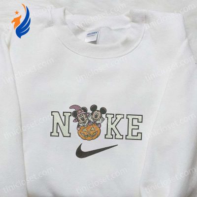 Nike x Halloween Mickey Minnie Witches Shirt & Disney Hoodie Spooky Embroidered Collection with Nike-Inspired Sweatshirt | soulcals.com