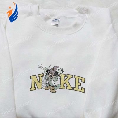 Spooky Style Nike x Halloween Mickey Witch Shirt Disney Hoodie & Inspired Sweatshirt Embroidered Magic | soulcals.com