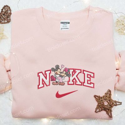Nike x Mickey And Minnie Loving Embroidered Shirt & Disney Characters Hoodie Best Valentine?s Day Gift Ideas | soulcals.com