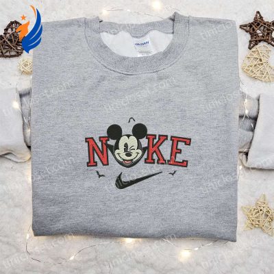 Nike x Mickey Dracula Embroidered Shirt Disney Halloween Inspired Design | soulcals.com