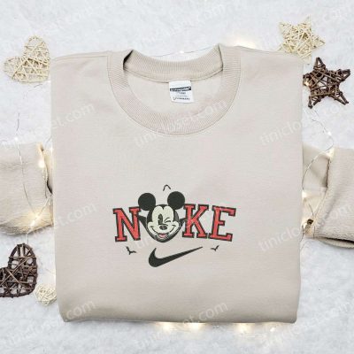 Nike x Mickey Dracula Embroidered Shirt Disney Halloween Inspired Design | soulcals.com