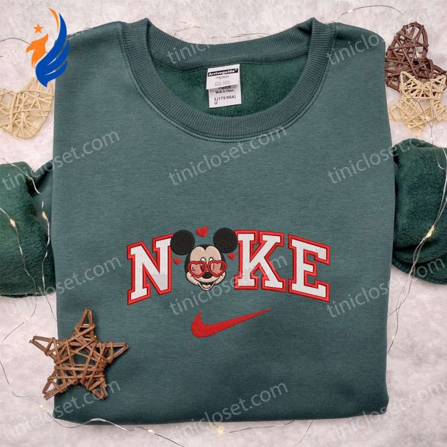 Nike x Mickey Heart Glasses Shirt & Disney Characters Hoodie Best Valentine s Day Gift Ideas | soulcals.com