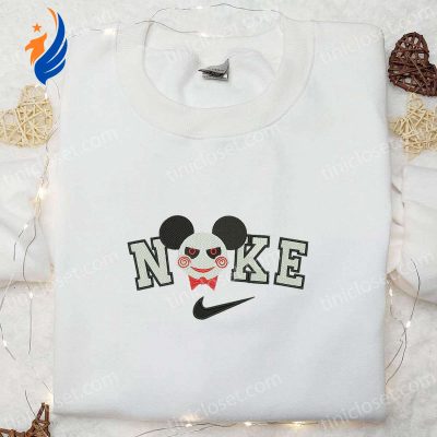 Nike x Mickey Jigsaw Stitch Embroidered Shirt Disney Halloween Inspired Design | soulcals.com