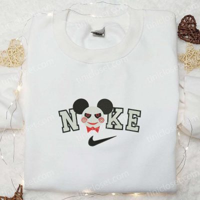 Nike x Mickey Jigsaw Stitch Embroidered Shirt Disney Halloween Inspired & Nike Inspired Designs | soulcals.com
