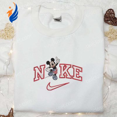 Nike x Mickey Mouse American Embroidered Shirt & Disney Characters Hoodie Perfect National Day Gift Ideas | soulcals.com