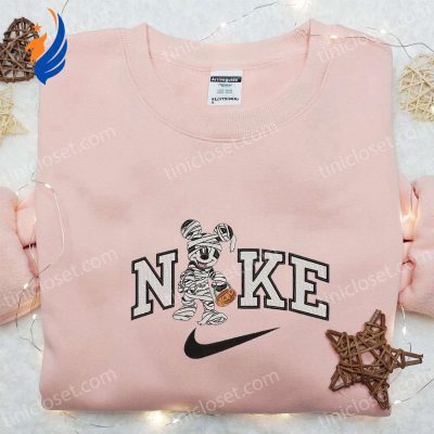 Nike x Mickey Mouse Mummy Embroidered Sweatshirt Walt Disney Shirt Halloween Gift Ideas | soulcals.com