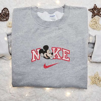 Shop Nike x Mickey Mouse Smile Embroidered Shirt & Disney Characters Hoodie Perfect Gift Ideas | soulcals.com