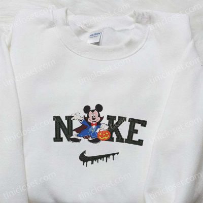 Nike x Mickey Mouse Vampire Sweatshirt Disney Characters T-shirt Nike Inspired Hoodie Embroidered Collection | soulcals.com