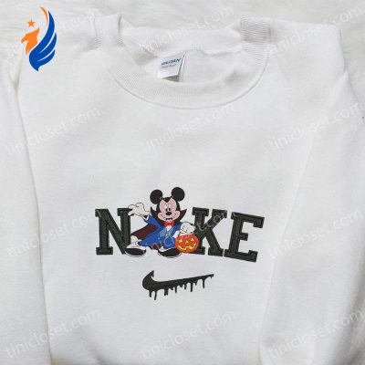Nike x Mickey Mouse Vampire Sweatshirt Disney Characters T-shirt Nike Inspired Hoodie Embroidered Collection | soulcals.com