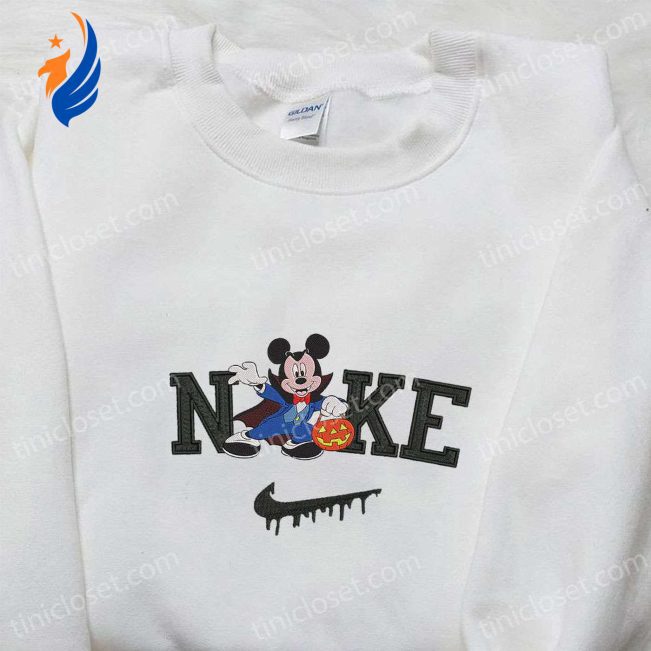 Nike x Mickey Mouse Vampire Sweatshirt Disney Characters T-shirt Nike Inspired Hoodie Embroidered Collection | soulcals.com