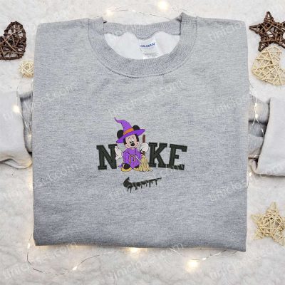 Nike x Mickey Mouse Witch Sweatshirt & Disney Characters T-shirt Embroidered Magic with Nike Inspired Hoodie | soulcals.com