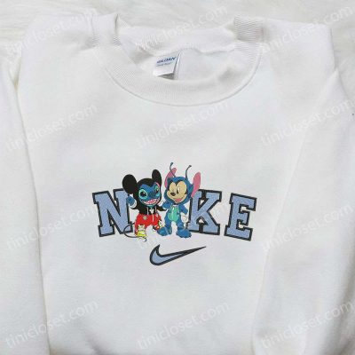 Nike x Mickey Stitch Changed Face Embroidered Shirt Disney Halloween Inspired Design | soulcals.com